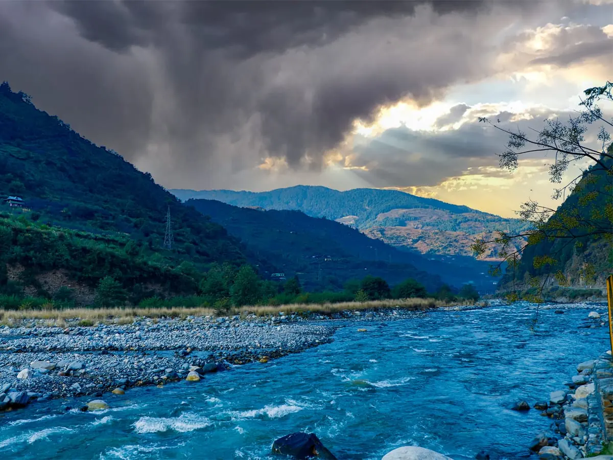 The Pabbar river under evening cloud