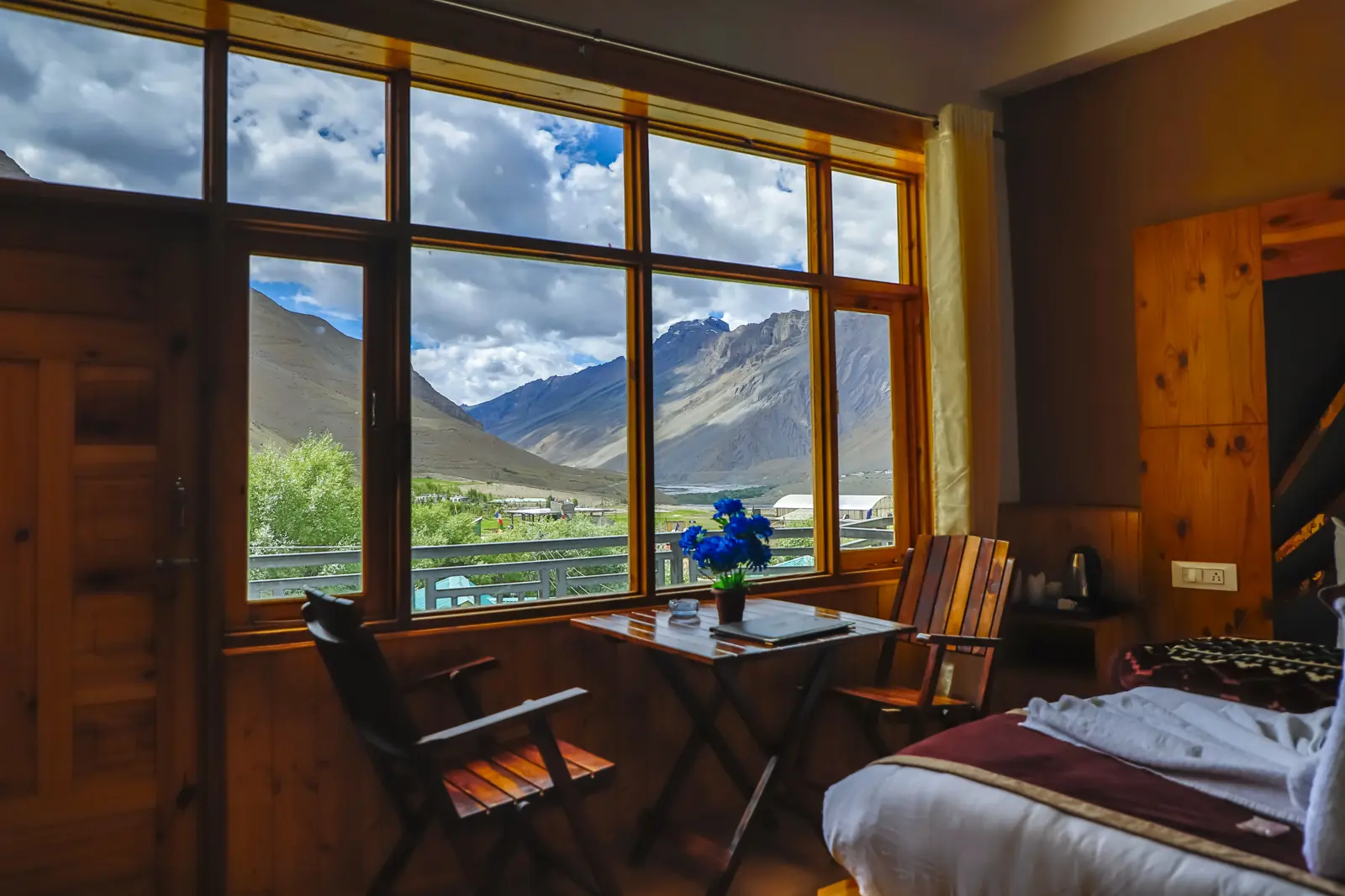 Window table looking out over Kaza