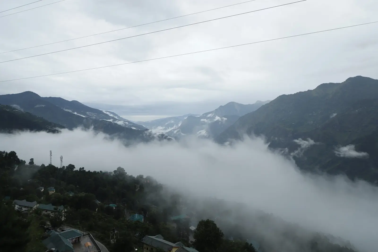 Cloud filling the valley below Sarahan at dawn