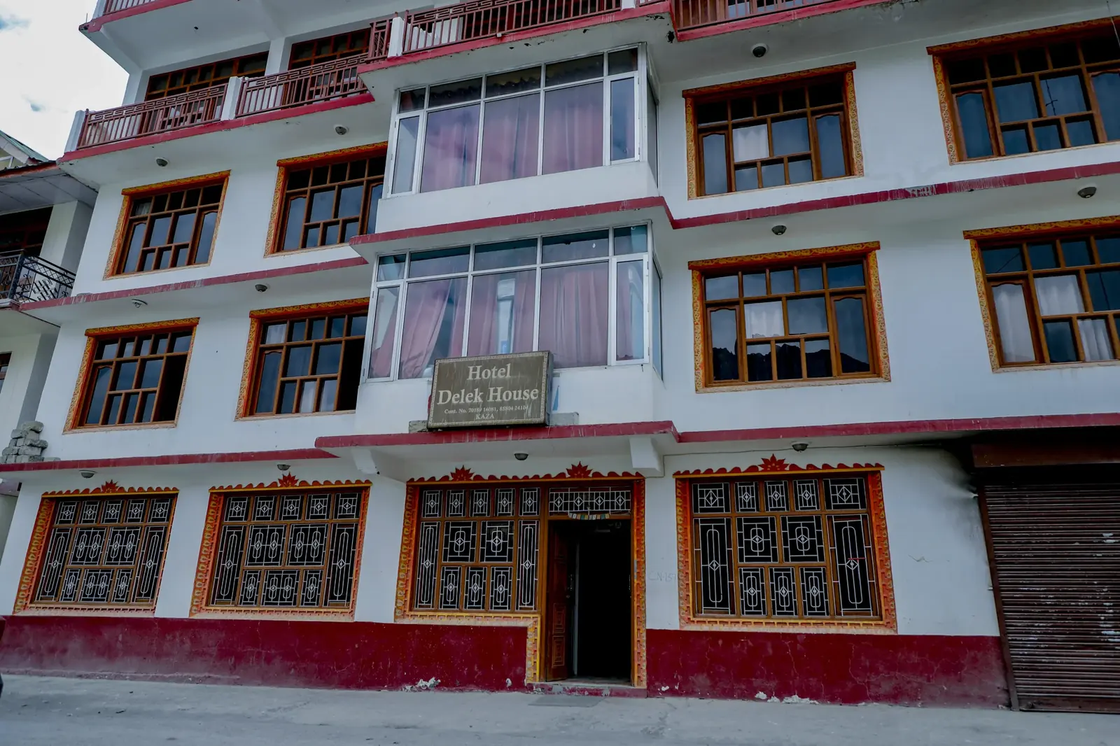 Front of The Delek House with carved Spitian windows
